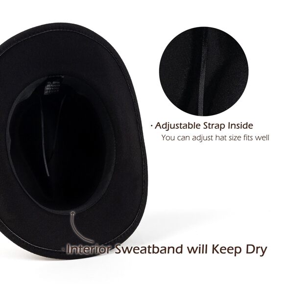 1843 Men Women Western Cowboy Hat Classic Roll Up Cowgirl Hats With Buckle